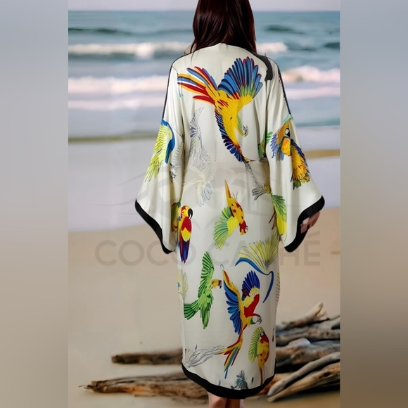 Coco Cache' Boutique Other - Elegant Multicolor Kimono Kaftan Lounging Duster Robe